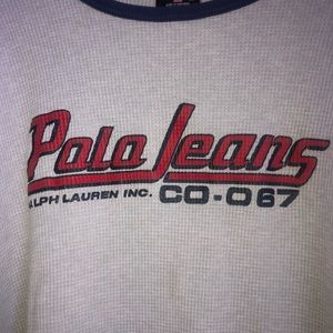 Vintage retro polo jeans thermal shirt